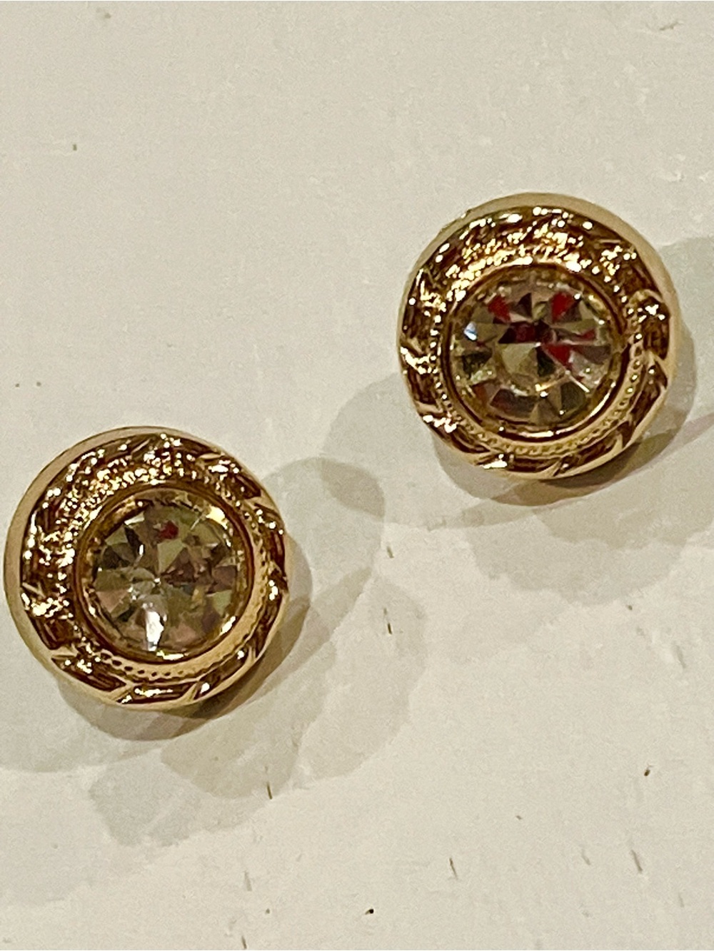 Gold trim & Rhinestone Center Decorative Pin Set of 2